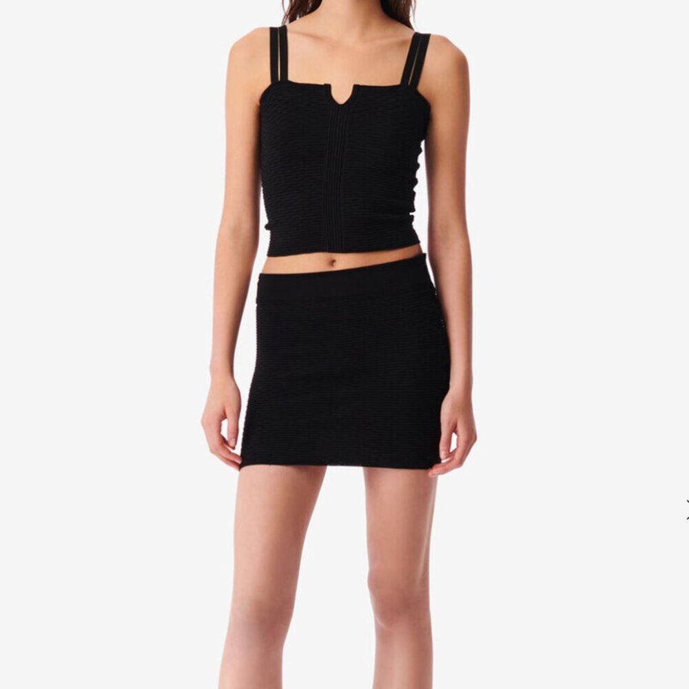 IRO Paris Black Patterned Mini Skirt and Top